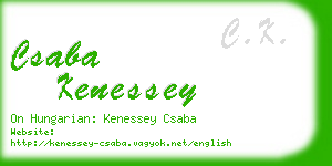 csaba kenessey business card